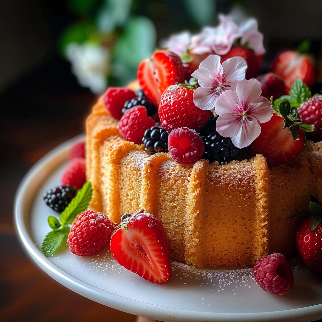 Juneteenth pound cake with berries