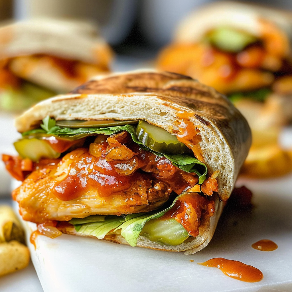 Sweet chili chicken wrap sandwich